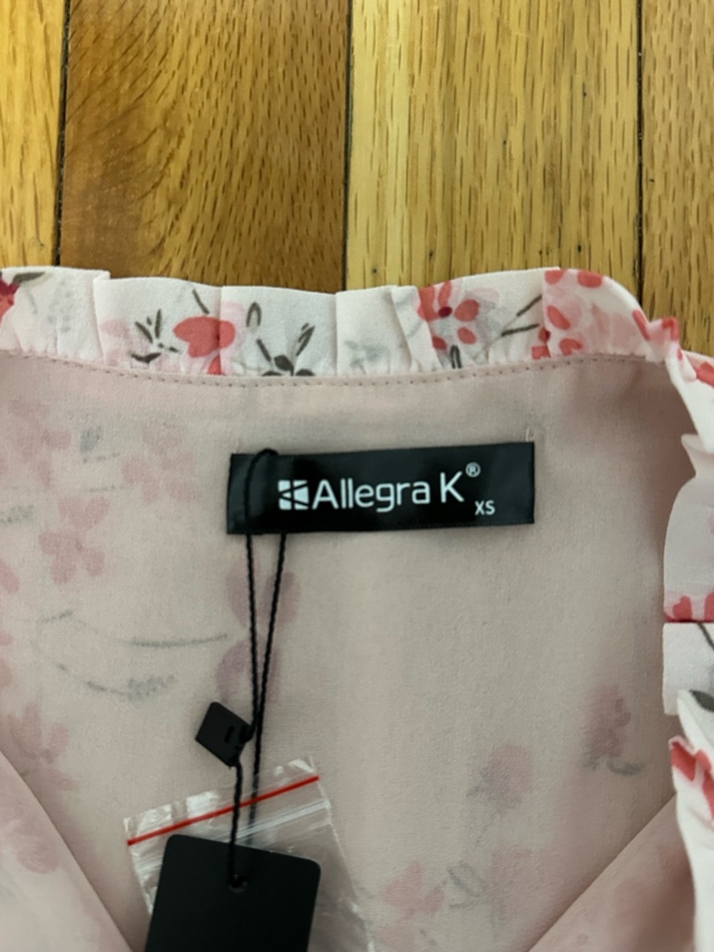 Allegra K Pink Floral Long Sleeve Ruffle Tier Dress - Picture 4 of 7